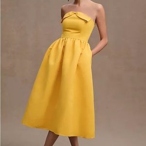 BHLDN ANTHROPOLOGIE Sachin & Babi Blaine Bow Taffeta Midi Dress